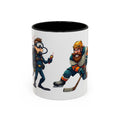 Hockey 'Gear Check' Accent Coffee Mug — Funny Hockey Player Illustration (11/15oz)
