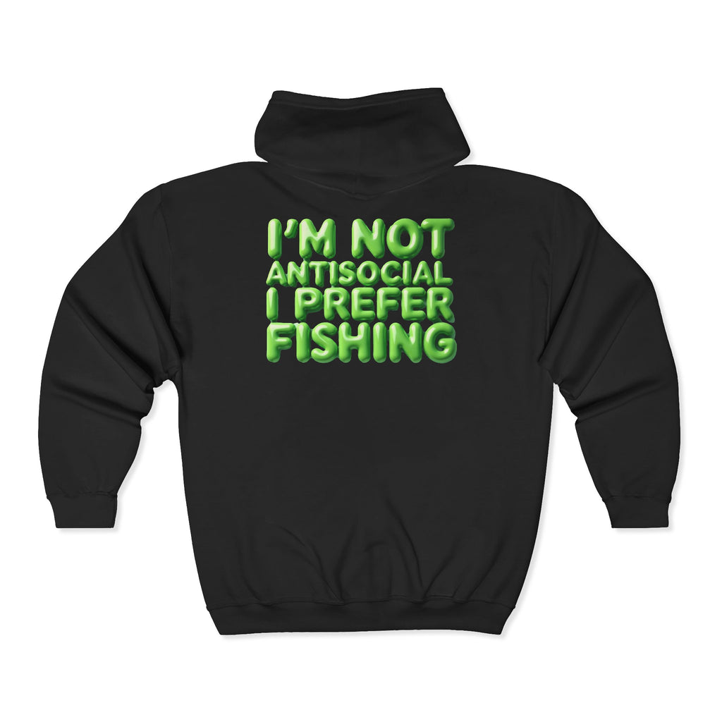 I wish I was fishin Sign Zip Hoodie — Funny  Graphic Sweatshirt