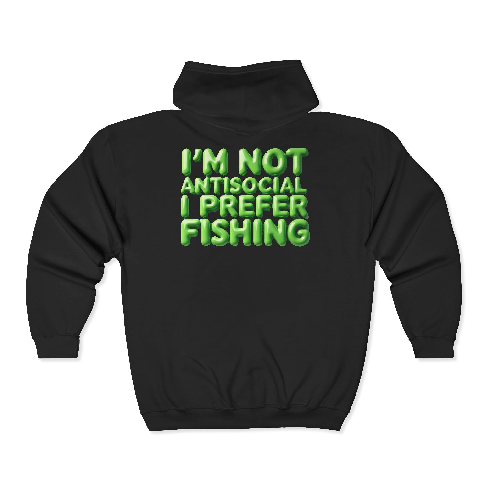 I wish I was fishin Sign Zip Hoodie — Funny  Graphic Sweatshirt