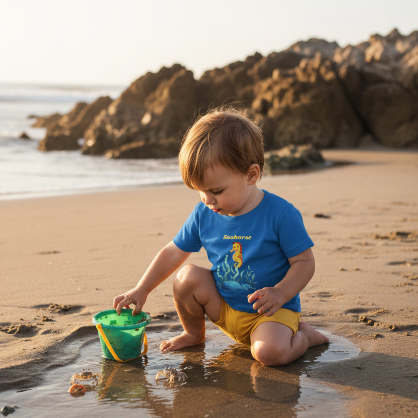 Kids Seahorse T‑Shirt — Cute Underwater Ocean Tee for Children