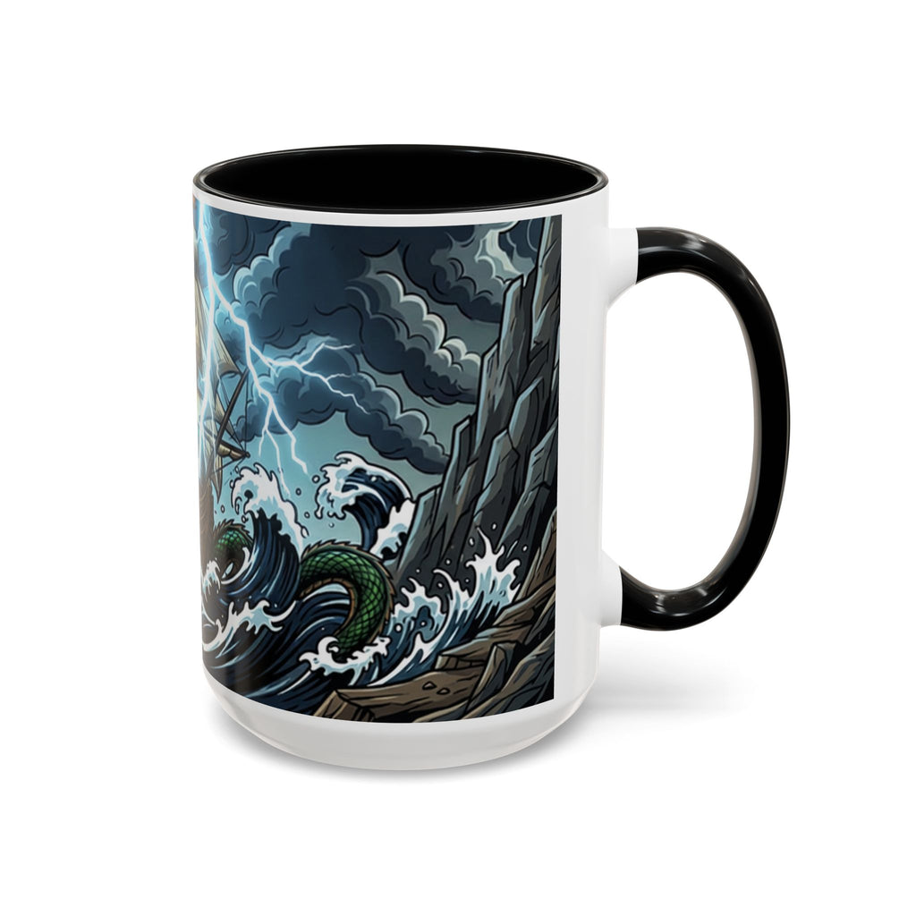Sea Serpent Attack Coffee Mug — Nautical Storm Art Accent Mug (11/15oz)