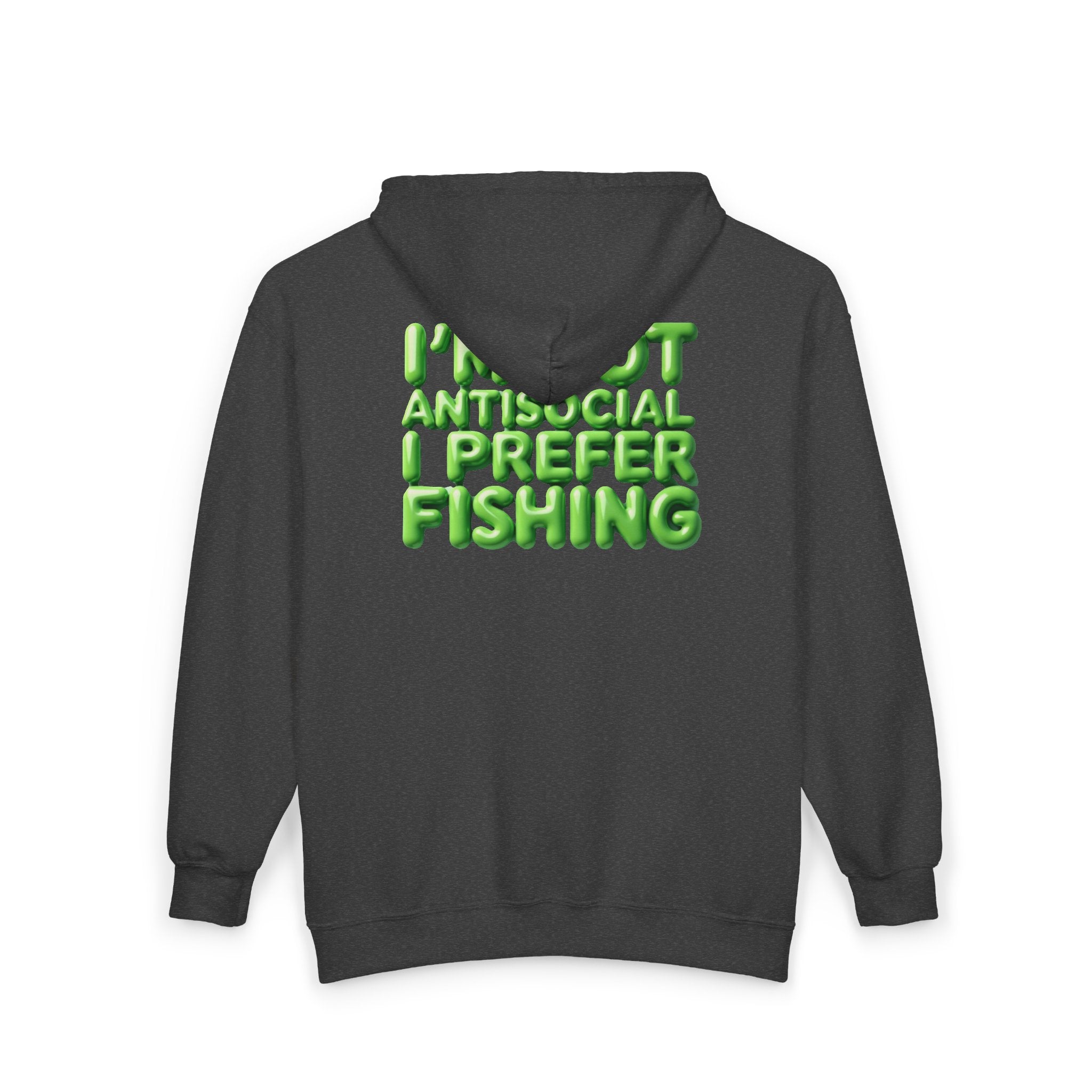 I wish I was fishin Sign Zip Hoodie — Funny  Graphic Sweatshirt