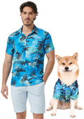 Jaynuier Dog Shirt Hawaii Hawaiian Dog T-Shirts Style Floral Breathable Cool Clothes Owner and Pet Shirts are Sold Separately