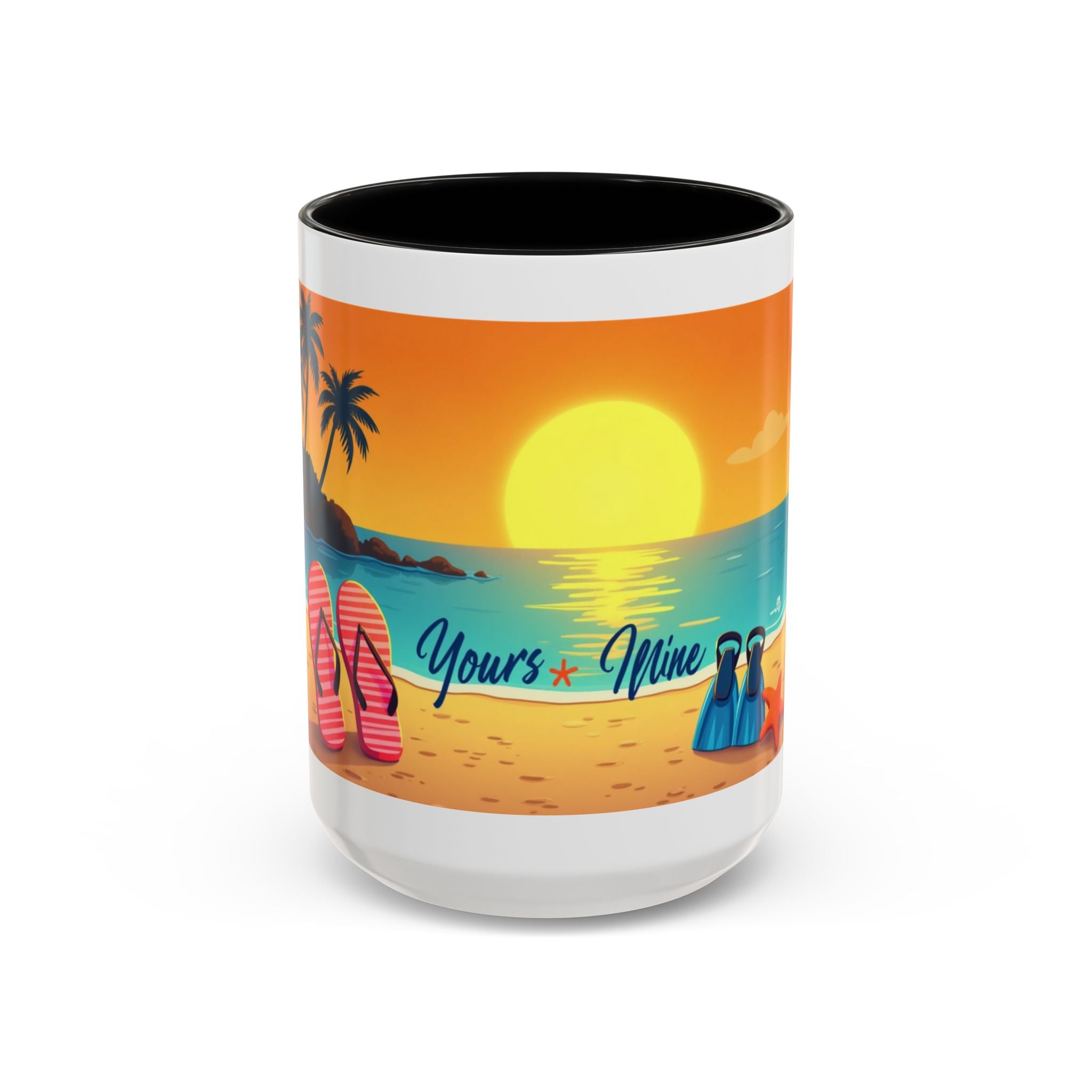 Diver's Sunset Accent Coffee Mug — Beach Scuba Dive Graphic (11/15oz)