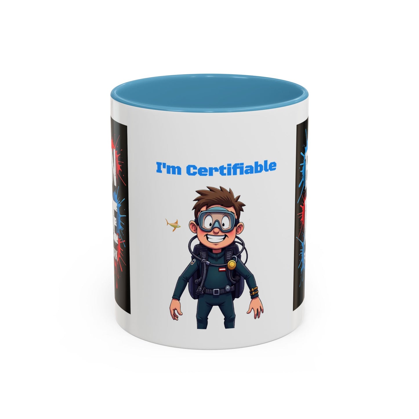 Born to Dive Coffee Mug - 'I'm Certifiable' Scuba Diver Accent Mug (11/15oz)