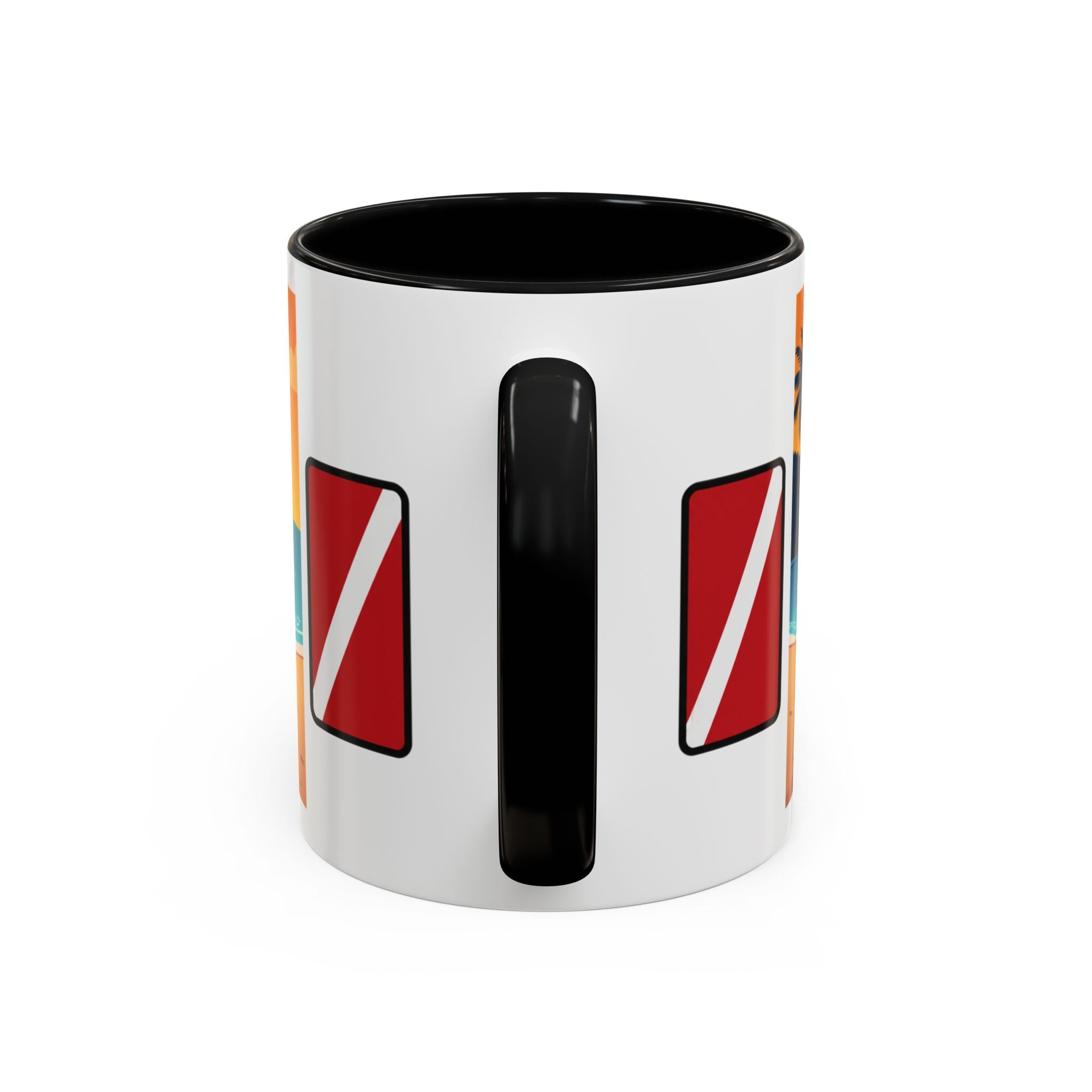 Diver's Sunset Accent Coffee Mug — Beach Scuba Dive Graphic (11/15oz)