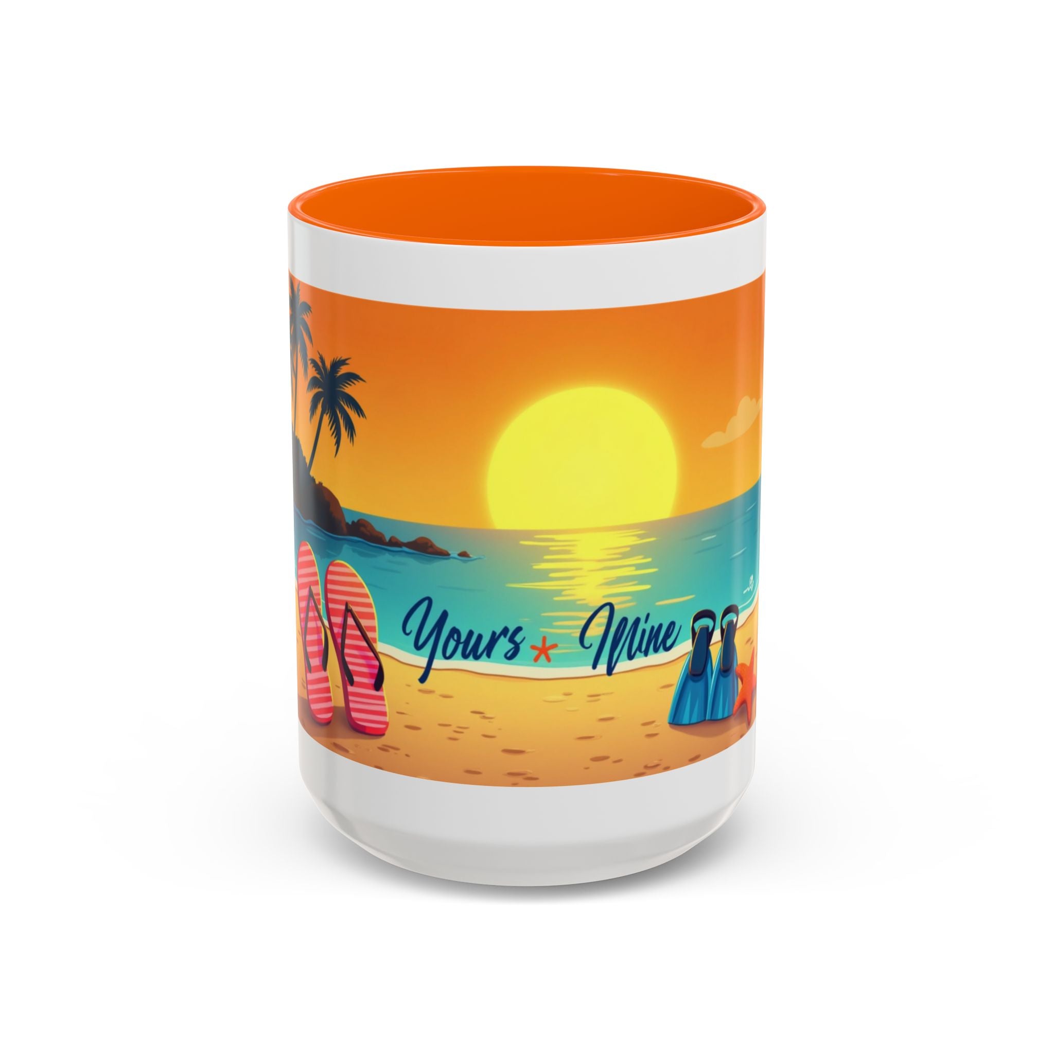 Diver's Sunset Accent Coffee Mug — Beach Scuba Dive Graphic (11/15oz)