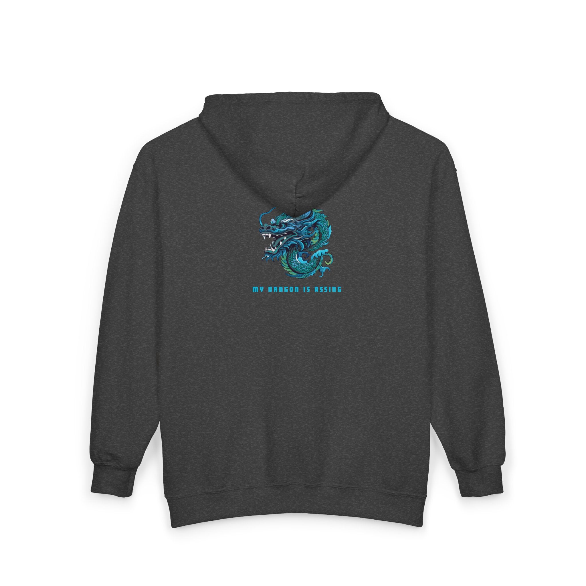 Dragon Graphic Zip Hoodie — "Be Courage or Nothing" Back Print