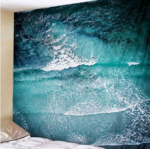 Ocean Wave Tapestry – Boho Wall Hanging | 59×51 inches