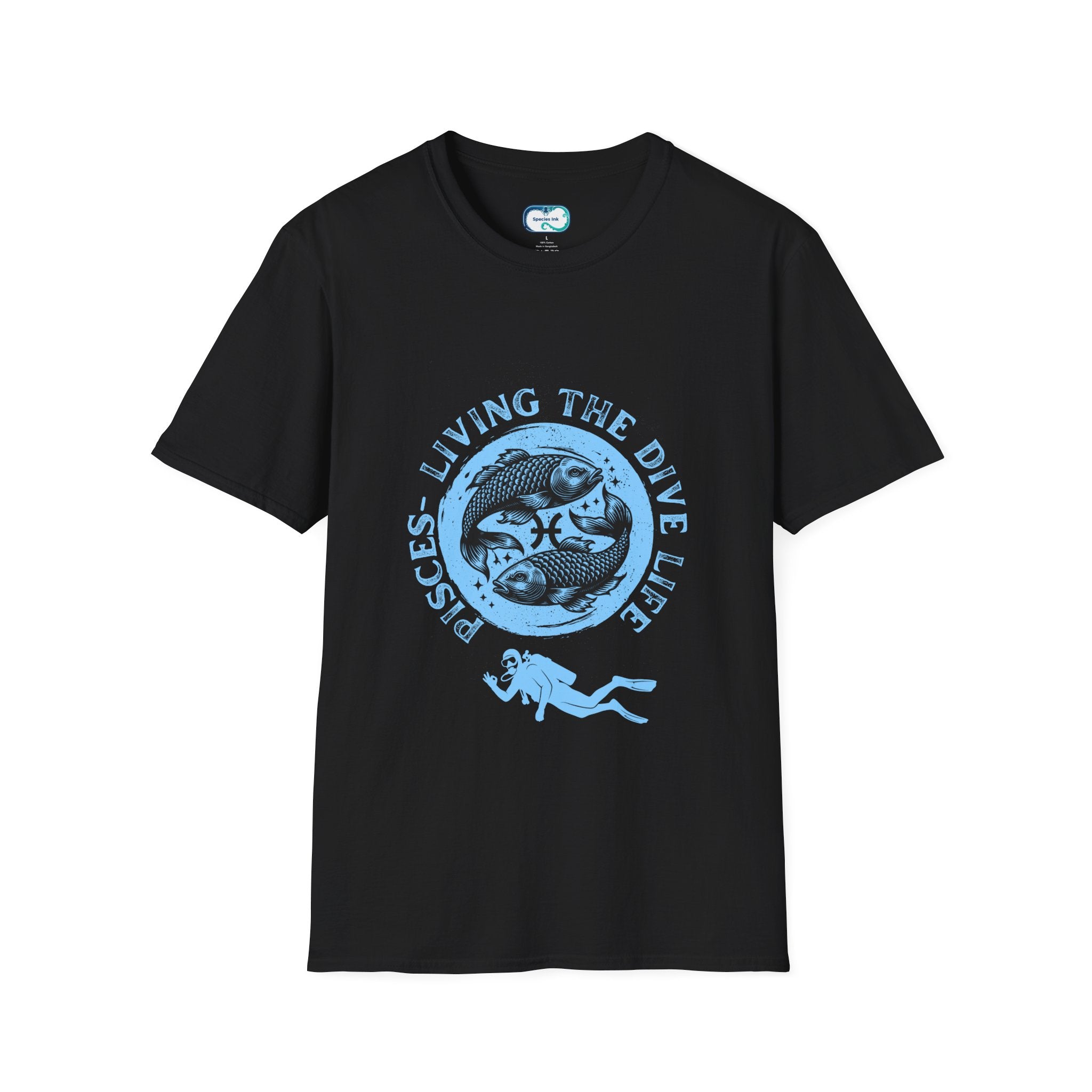 Living the Dive Fish Graphic T-Shirt — Scuba Diver Ocean Tee