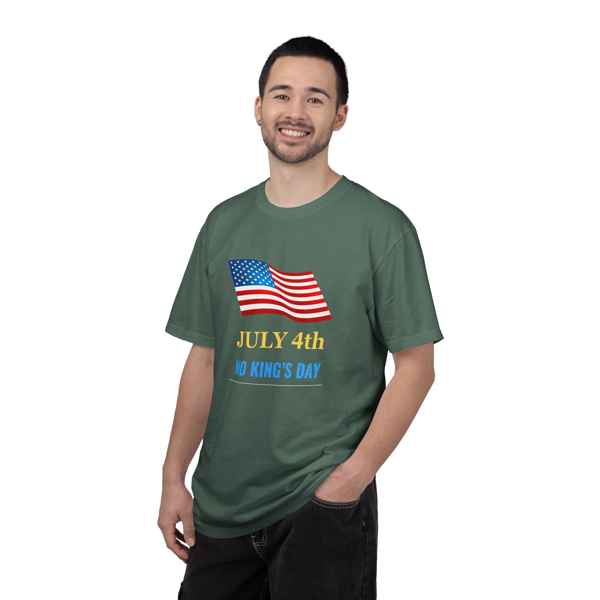 Fourth of July T-Shirt - "July 4th No King's Day" American Flag Tee