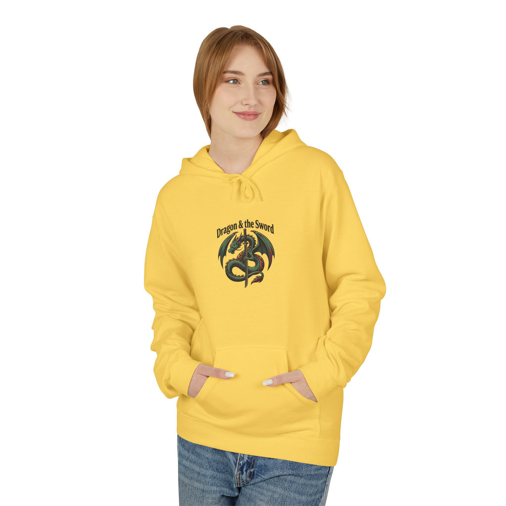 Dragon & the Sword Hoodie — Medieval Fantasy Dragon Graphic Pullover