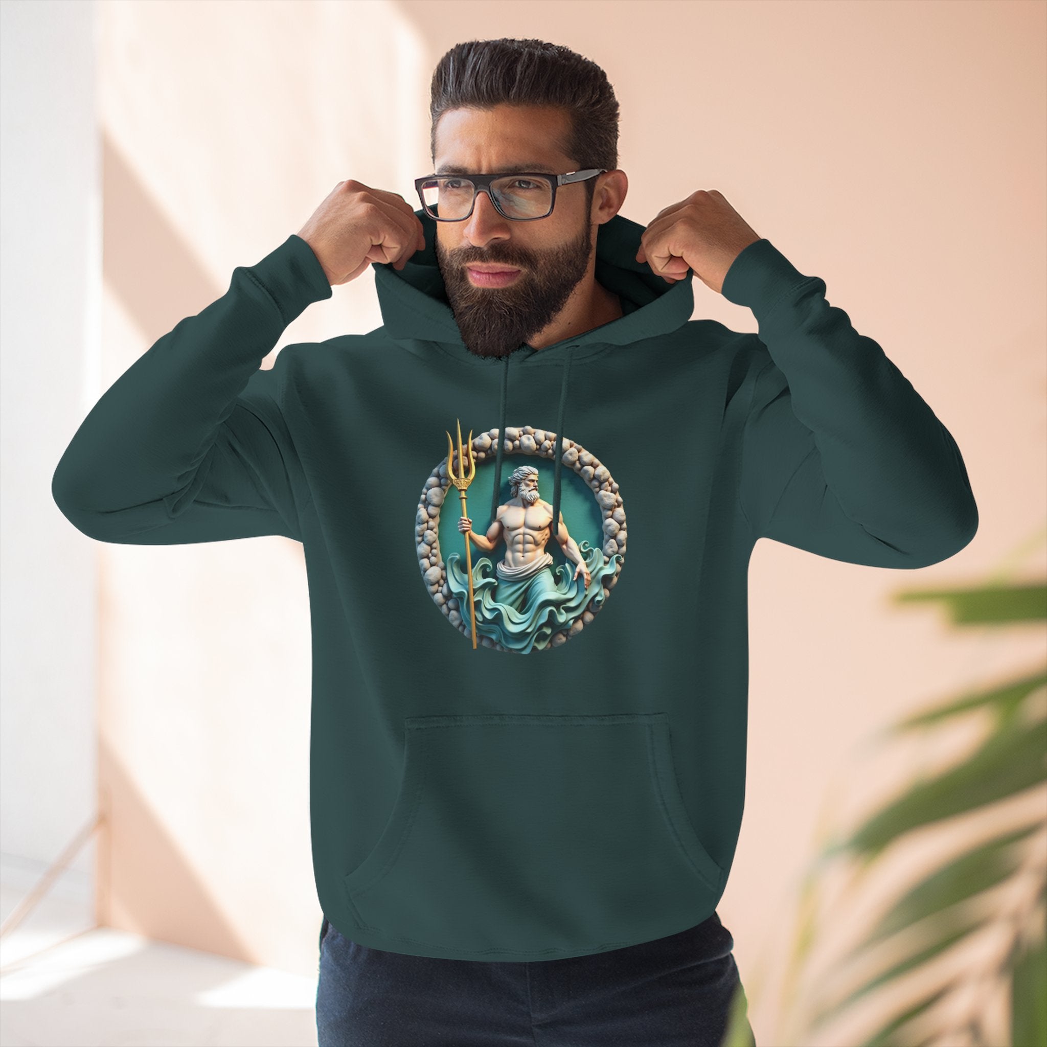 Poseidon Trident Hoodie — Mythical Sea God Graphic Pullover