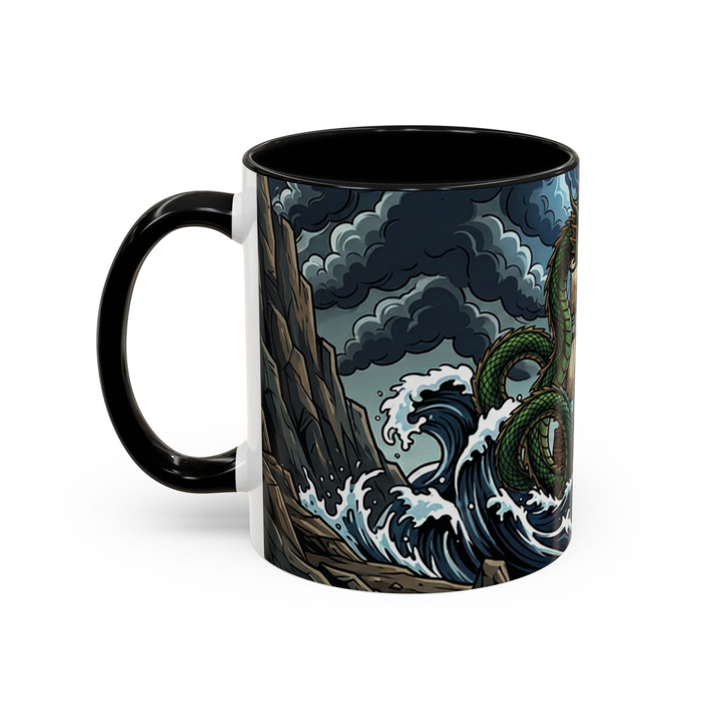Sea Serpent Attack Coffee Mug — Nautical Storm Art Accent Mug (11/15oz)