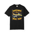 T‑Shirt — "Happiness Is A Dive Trip" Colorful Plane Travel Tee