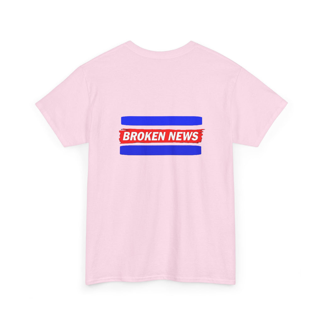Broken News Tee — Retro Red & Blue Graphic T-Shirt