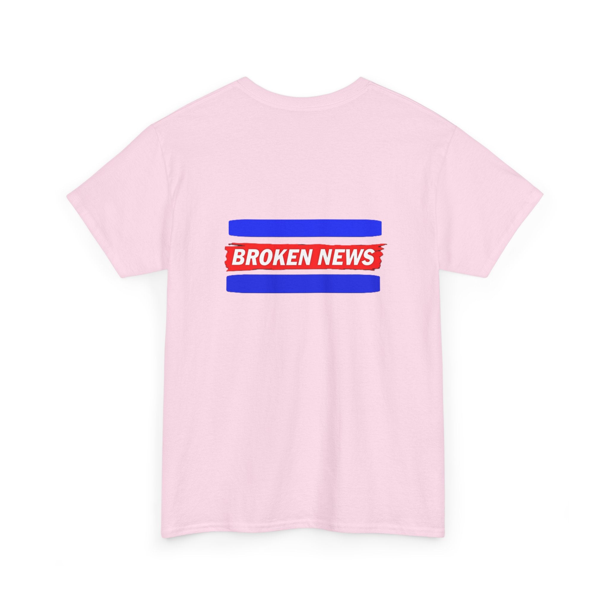 Broken News Tee — Retro Red & Blue Graphic T-Shirt