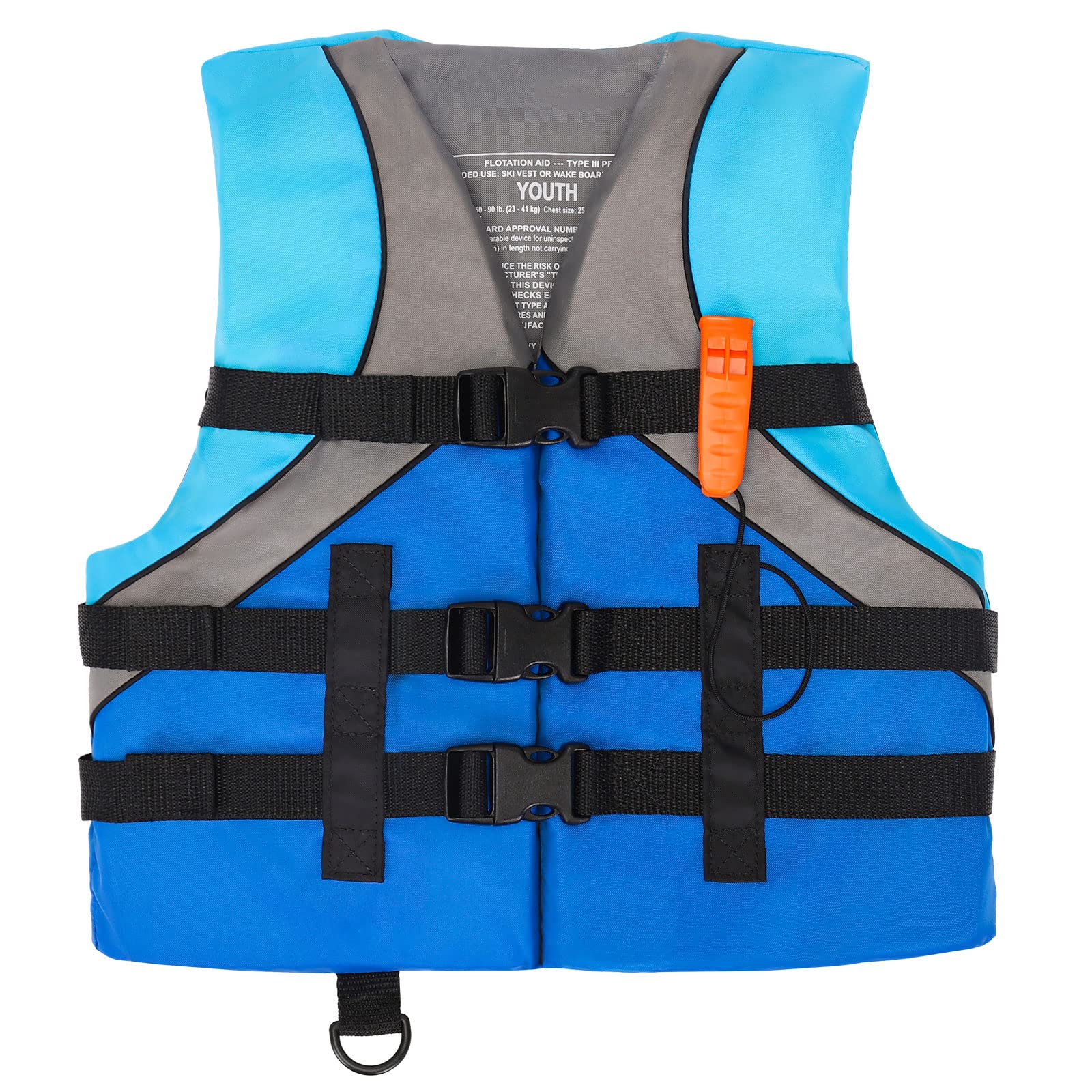Leader Accessories Youth Life Jacket — USCG Approved Boating Vest (Blue)