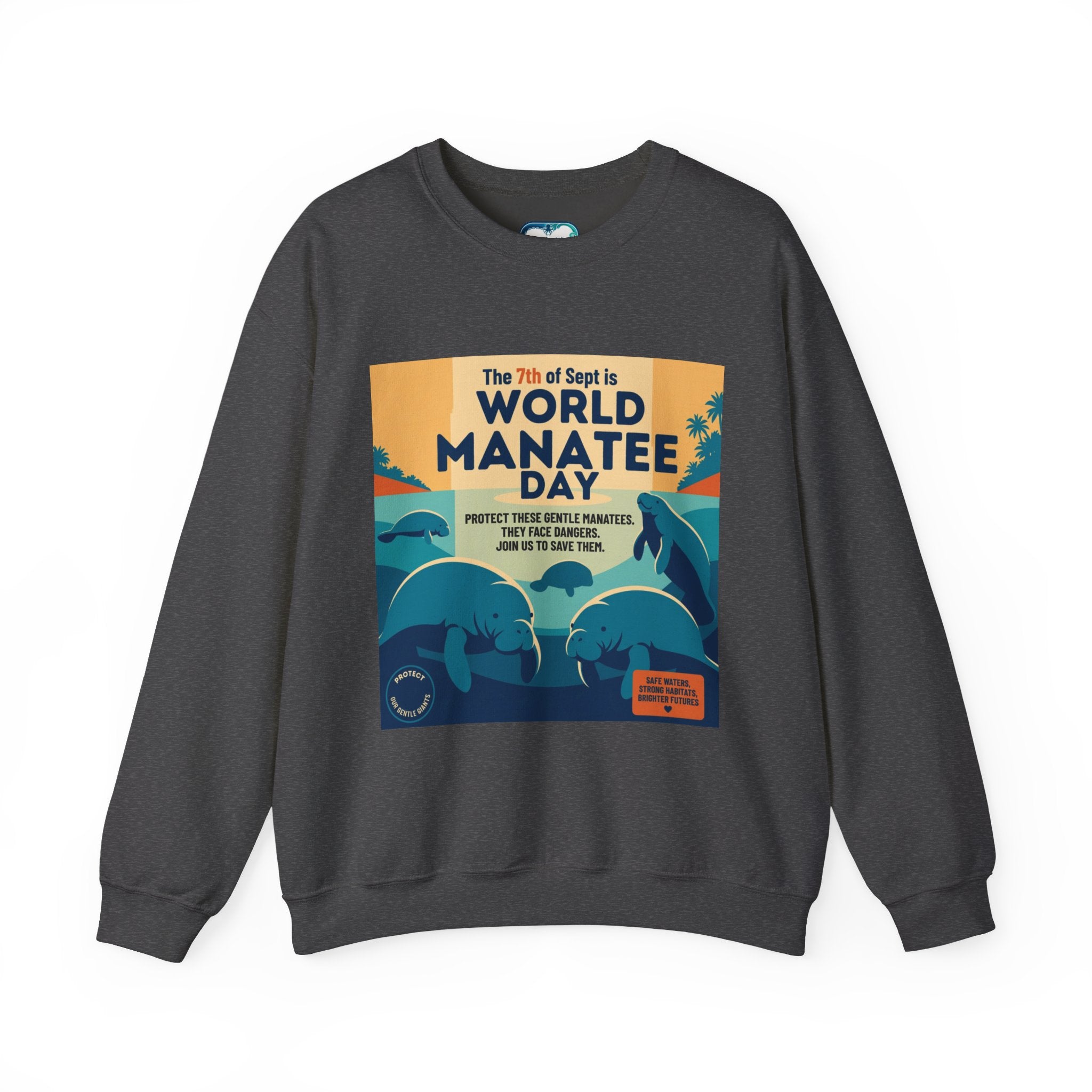 World Manatee Day Sweatshirt – Vintage Ocean Conservation Crewneck