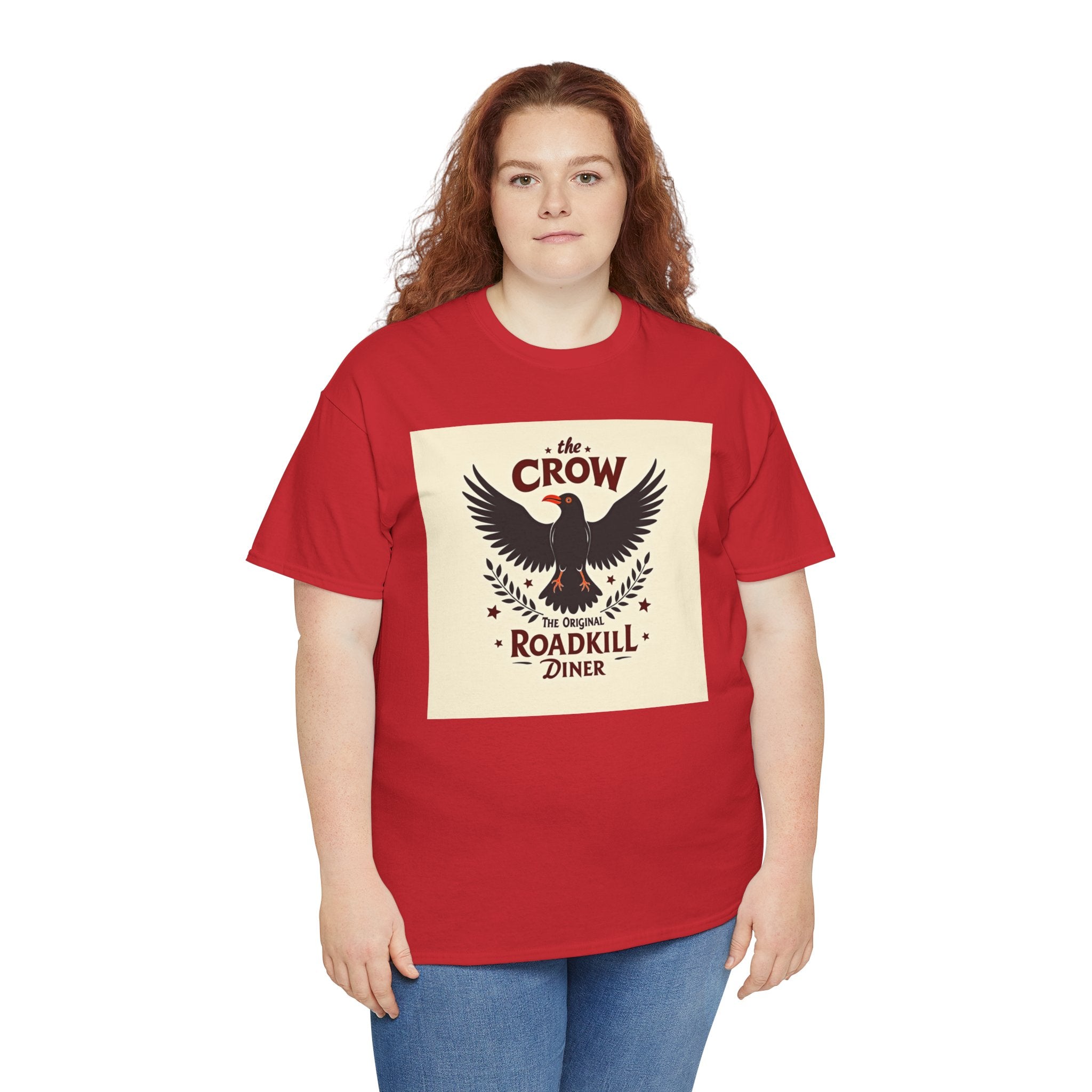 Crow Roadkill Diner T-Shirt — Retro Raven Graphic Tee