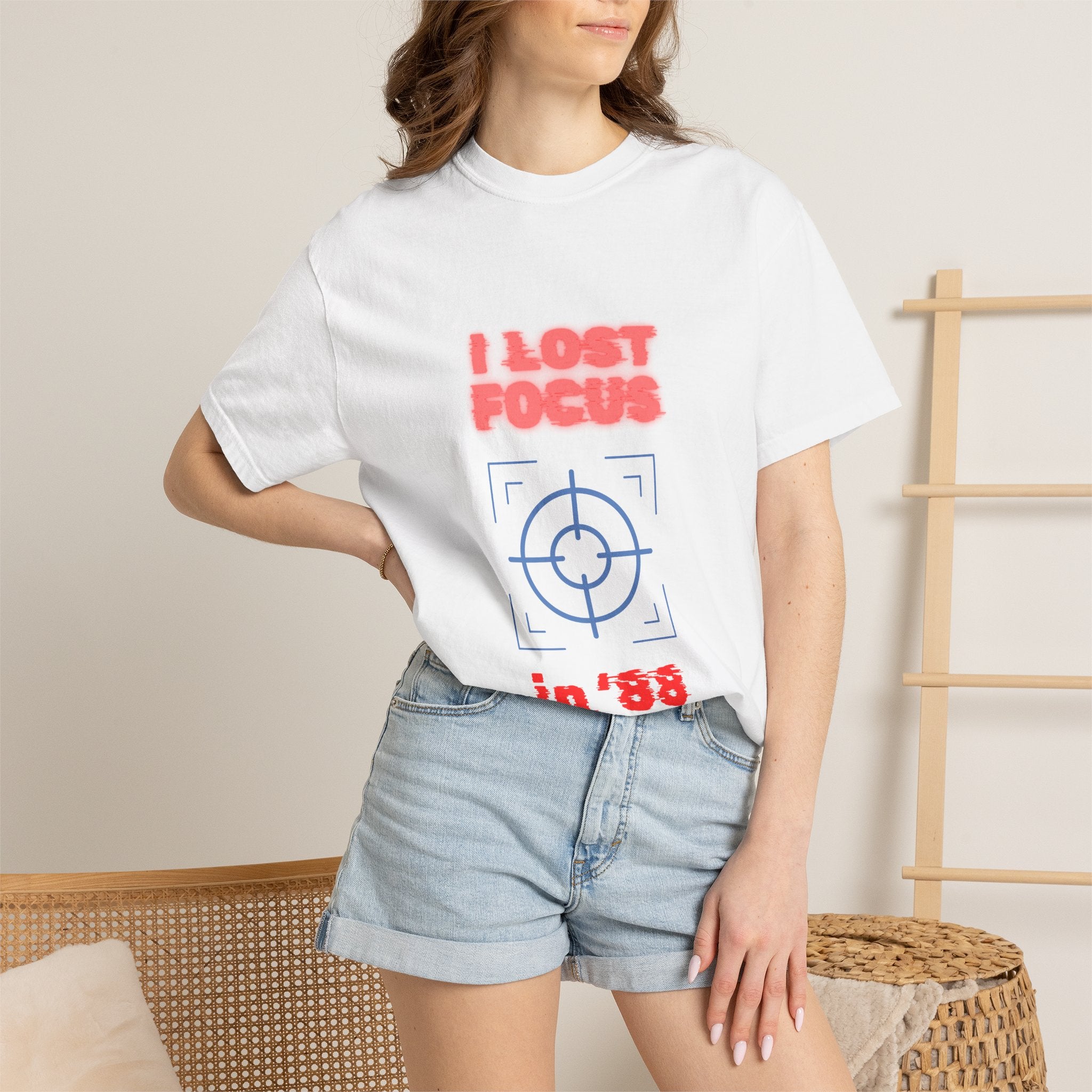 I lost my focus in '88 Tee - Retro Neon Target Graphic T-Shirt