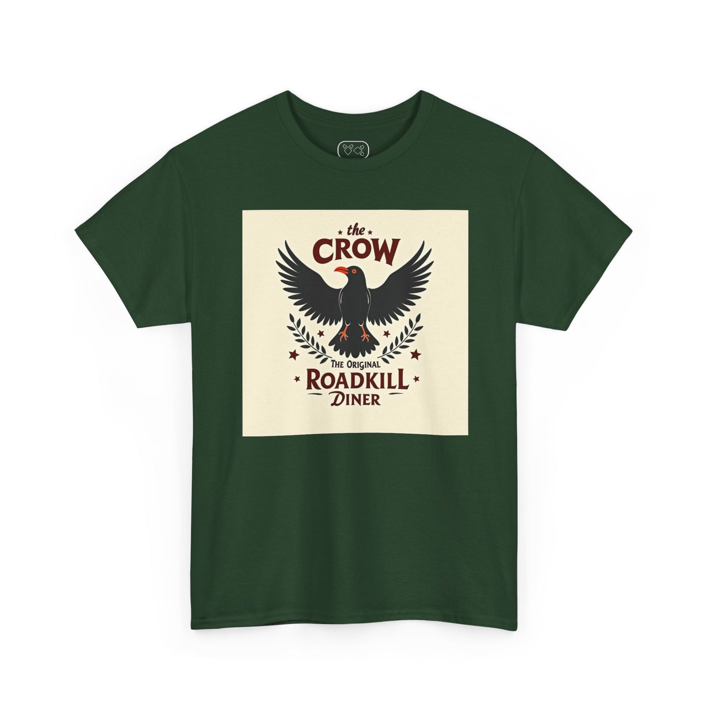 Crow Roadkill Diner T-Shirt — Retro Raven Graphic Tee