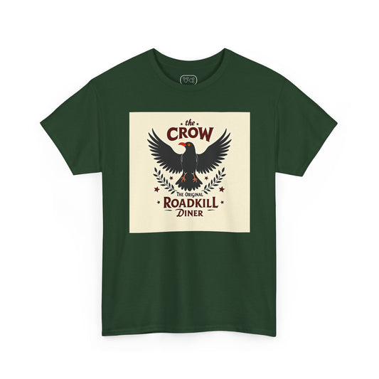 Crow Roadkill Diner T-Shirt — Retro Raven Graphic Tee