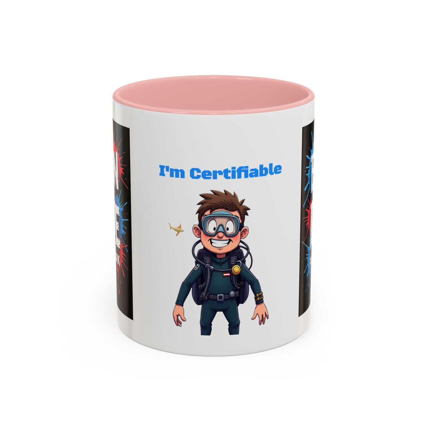 Born to Dive Coffee Mug - 'I'm Certifiable' Scuba Diver Accent Mug (11/15oz)