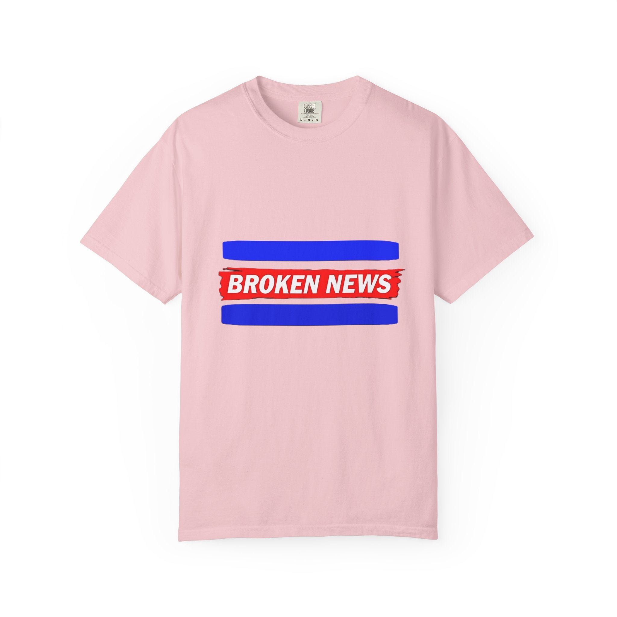 Broken News Tee — Retro Red & Blue Graphic T-Shirt