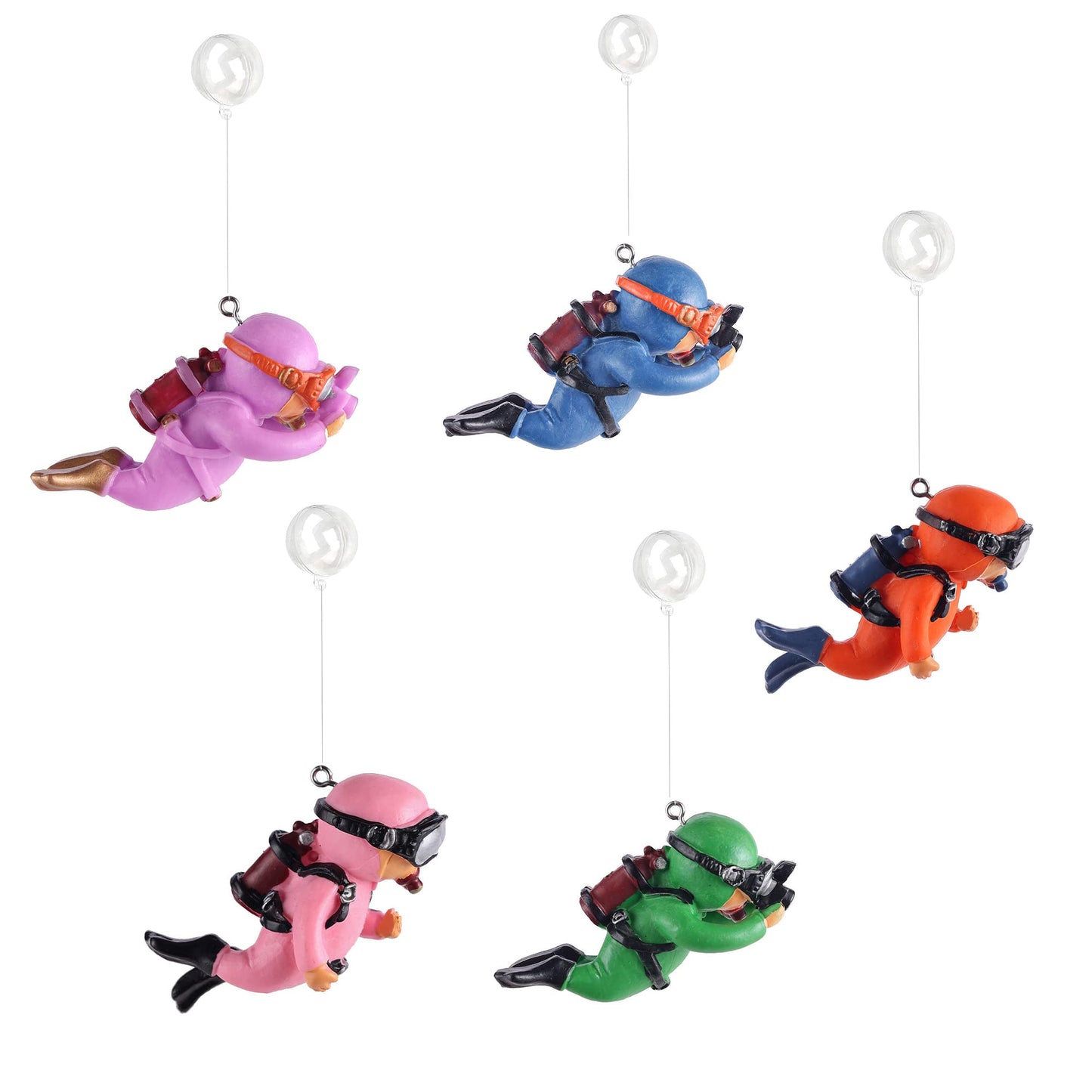 5Pcs Floating Fish Tank Decorations Cute Little Diver Aquarium Decoration Fish Tank Aquarium Diver Ornament Accessories