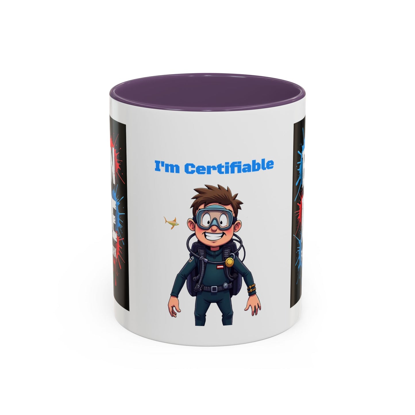 Born to Dive Coffee Mug - 'I'm Certifiable' Scuba Diver Accent Mug (11/15oz)