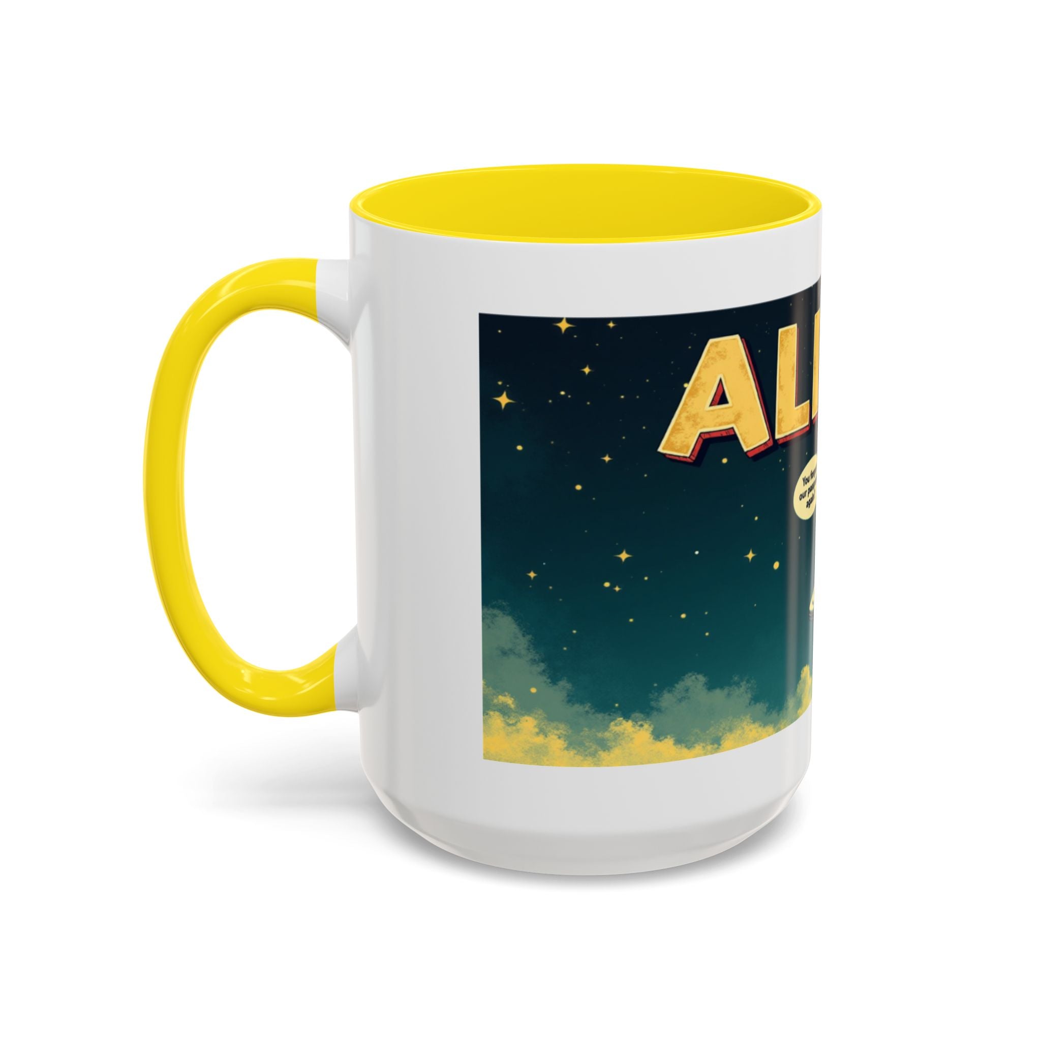 Alien Coffee Mug — "We Are Aliens" Retro UFO Accent Mug (11/15oz)