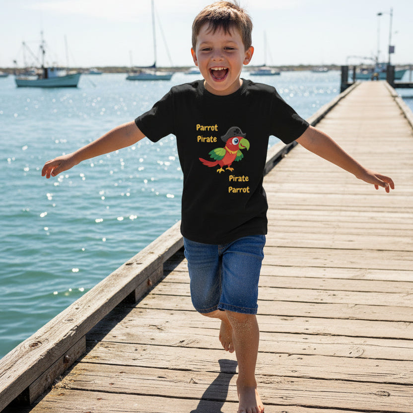 Kids Pirate Parrot T-Shirt – Cute Parrot Pirate Tee for Children