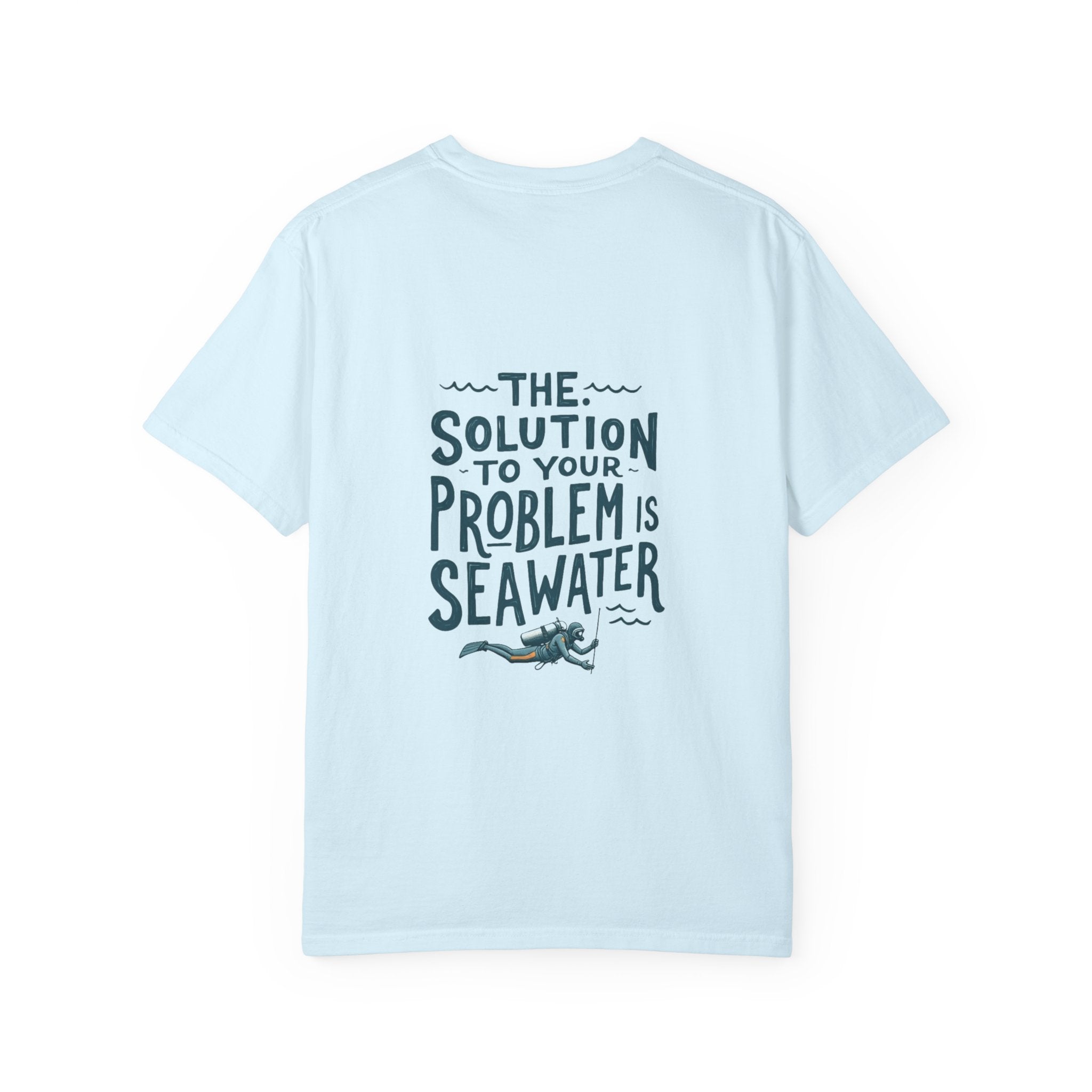 Sea Therapy T-Shirt — "The Solution to Your Problem is Seawater" Ocean Quote Tee