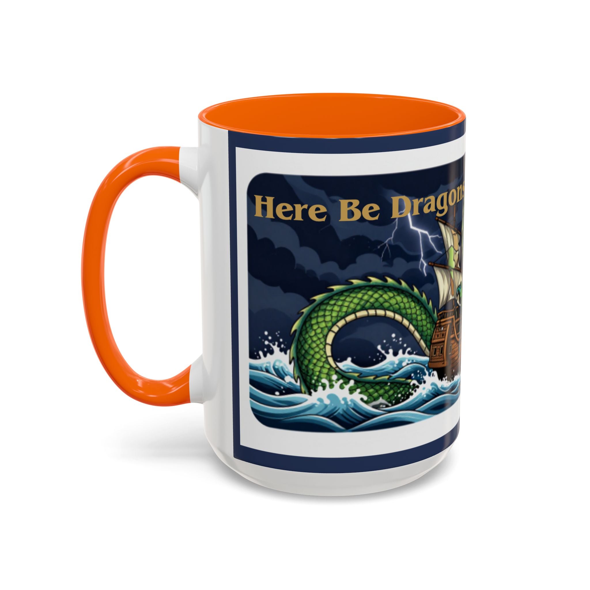 Green Dragon "Here Be Dragons" Fantasy Coffee Mug