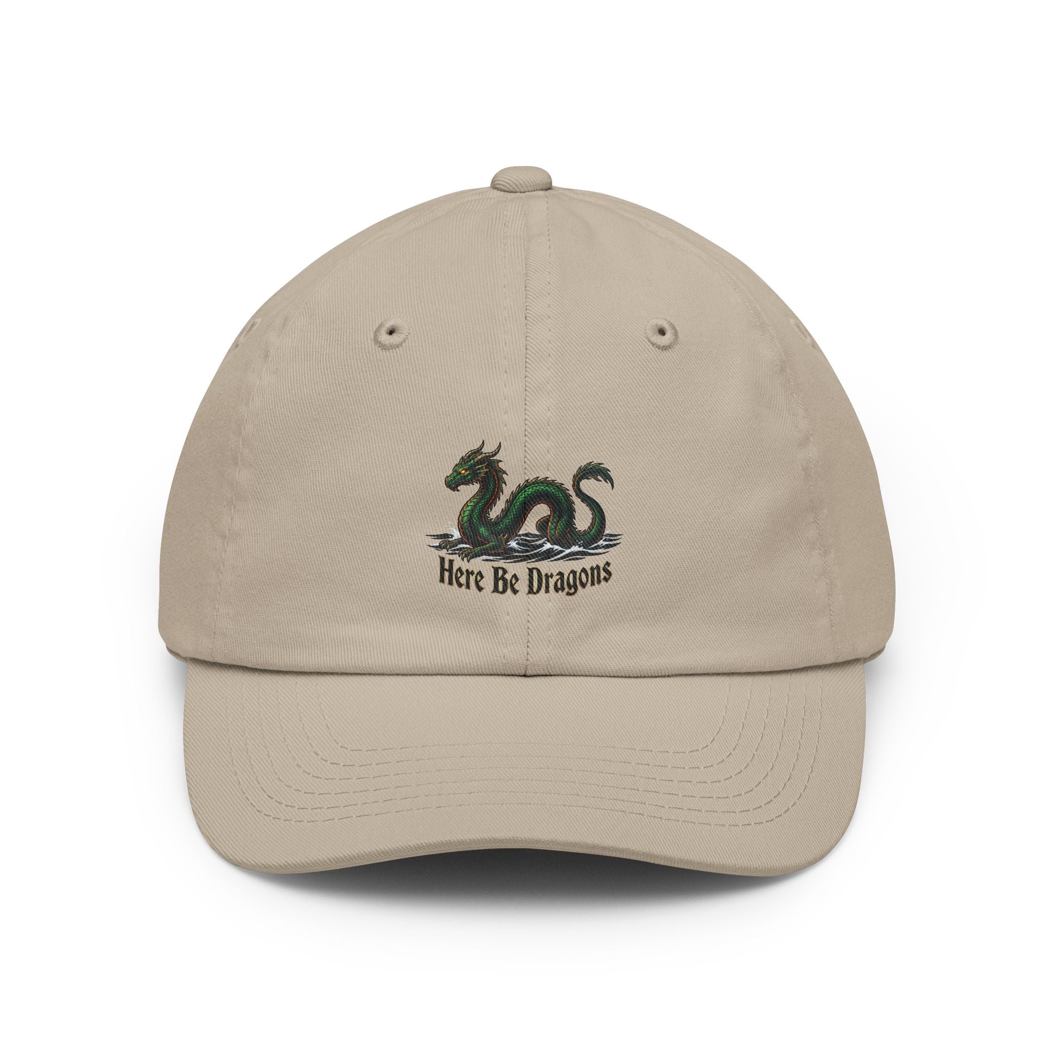 Dad Hat — 'Here Be Dragons' Embroidered Dragon Cap