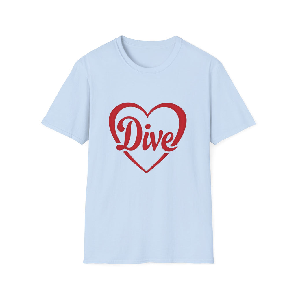 Dive Heart T-Shirt – Red Script Swim/Dive Team Tee