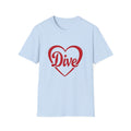 Dive Heart T-Shirt – Red Script Swim/Dive Team Tee