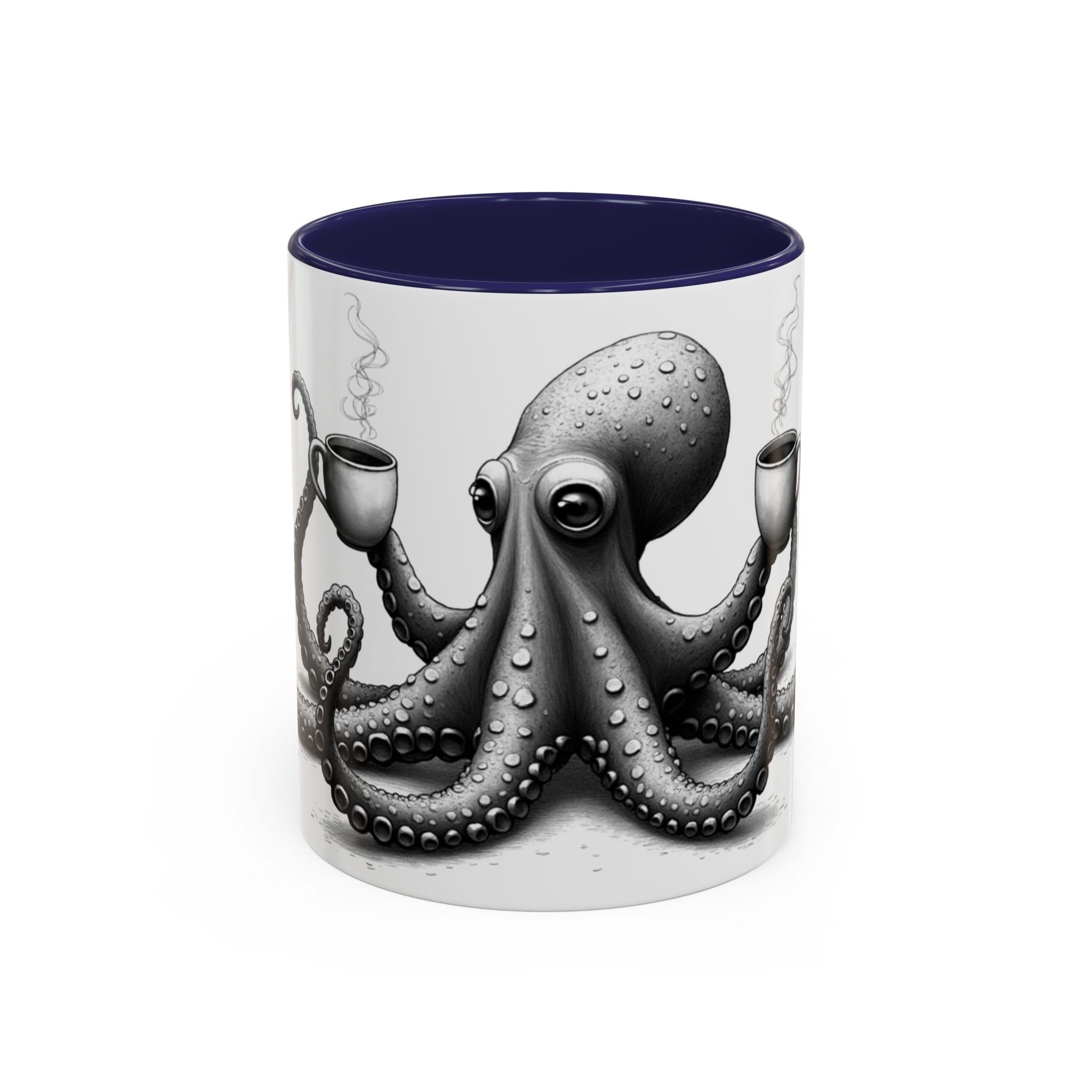 Octopus Coffee Mug — "Double Shot Day" Accent Ceramic Mug (11/15oz)