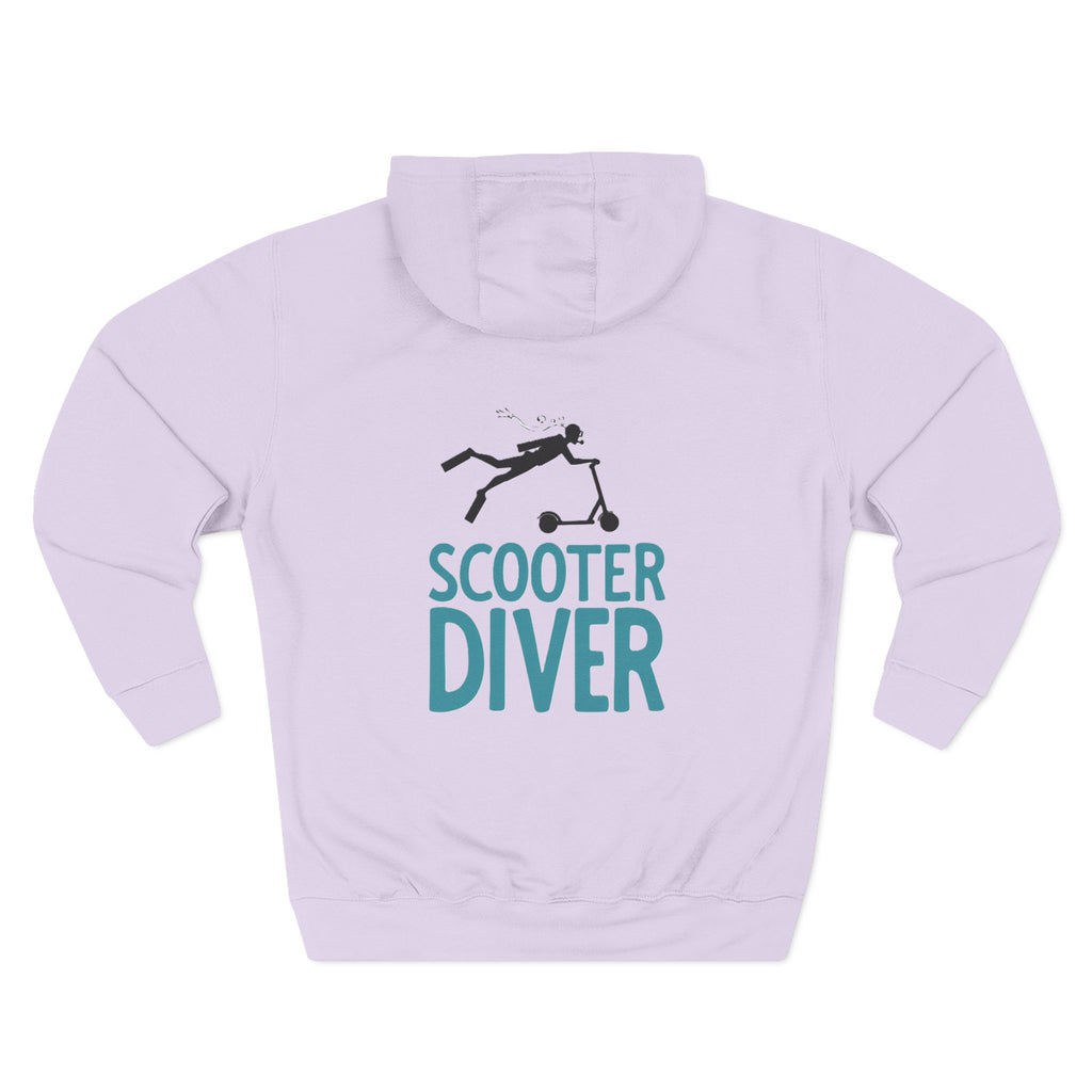 Scooter Diver Hoodie - Scuba Scooter Diving Graphic Fleece Pullover