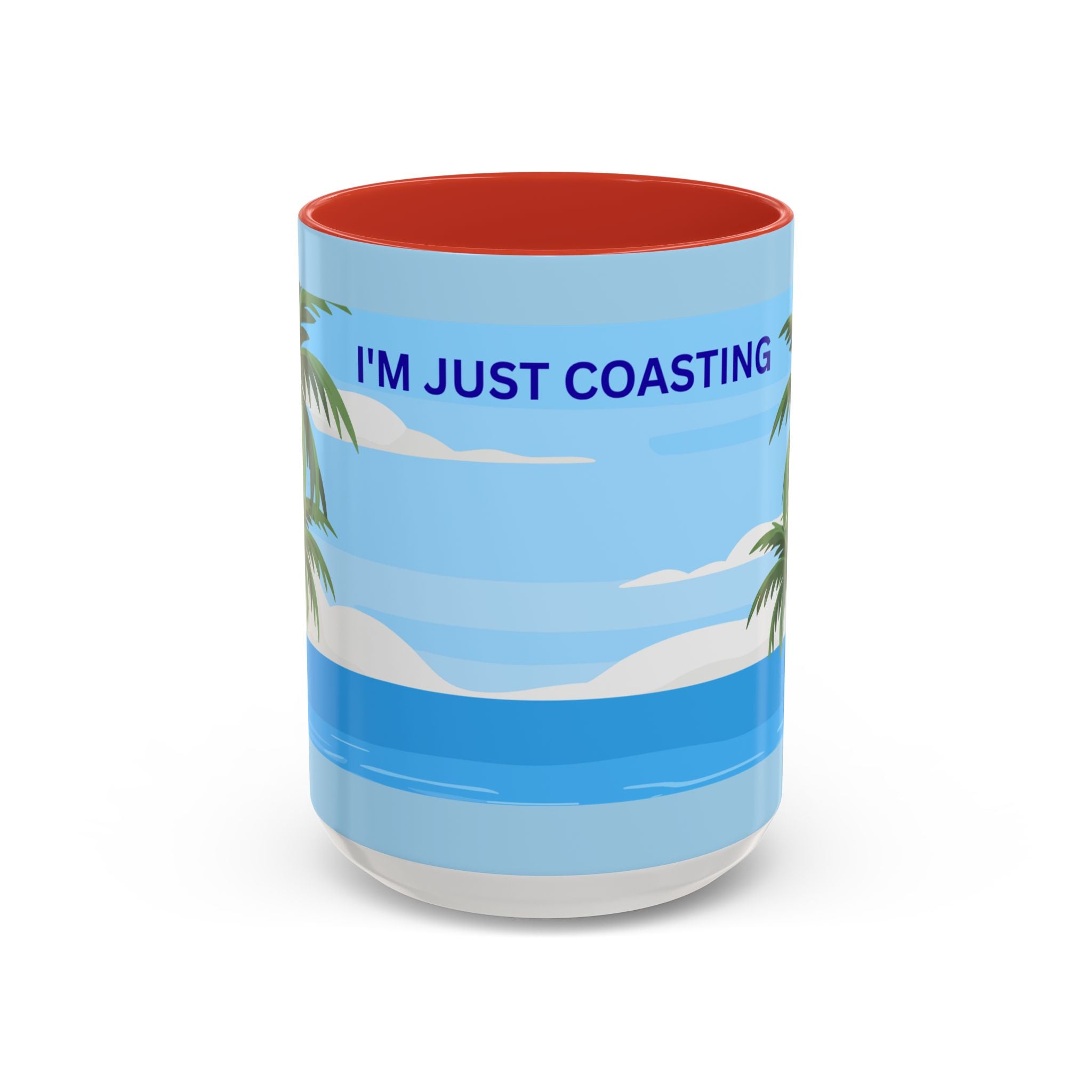 Coffee Mug — “I’m Just Coasting” Tropical Palm Beach Ceramic Accent Mug