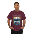 Poulsbo Viking Ship T‑Shirt — Pacific Northwest Mountain & Fjord Graphic Tee