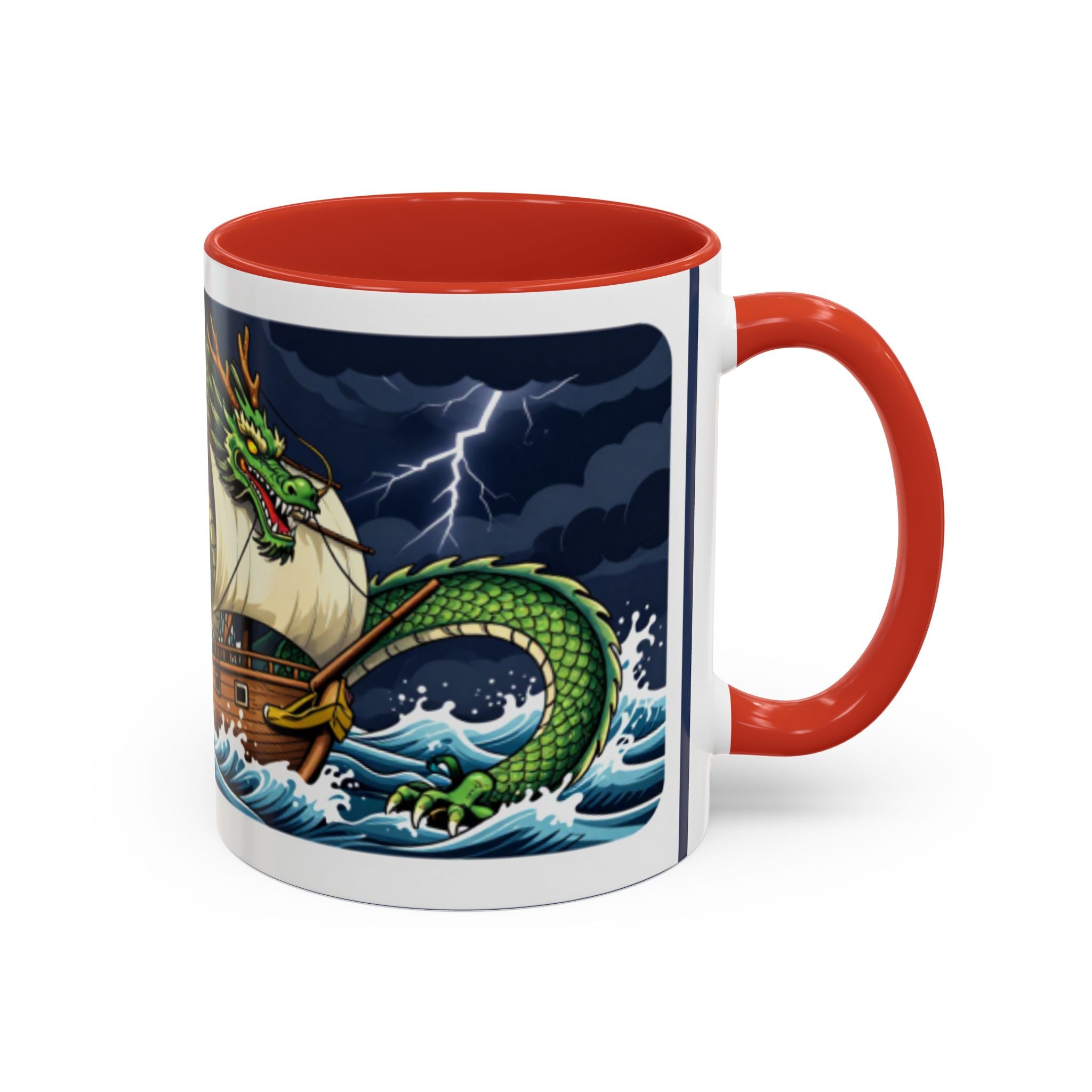 Green Dragon "Here Be Dragons" Fantasy Coffee Mug