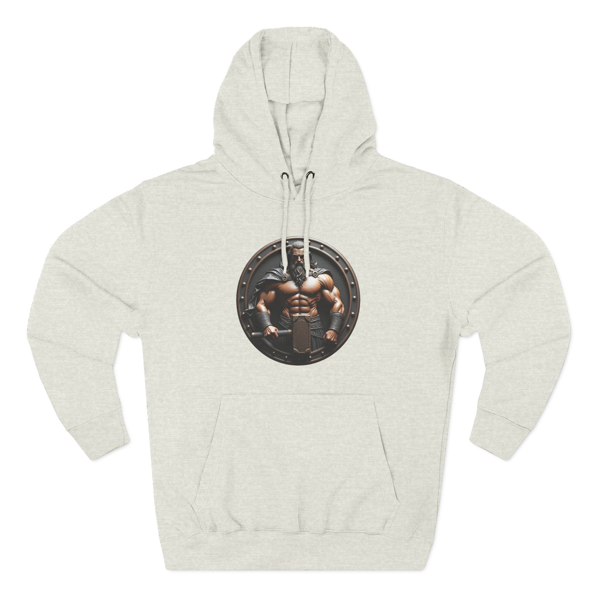 Viking Warrior Shield Hoodie — Muscular Norse Mythology Graphic Hoodie