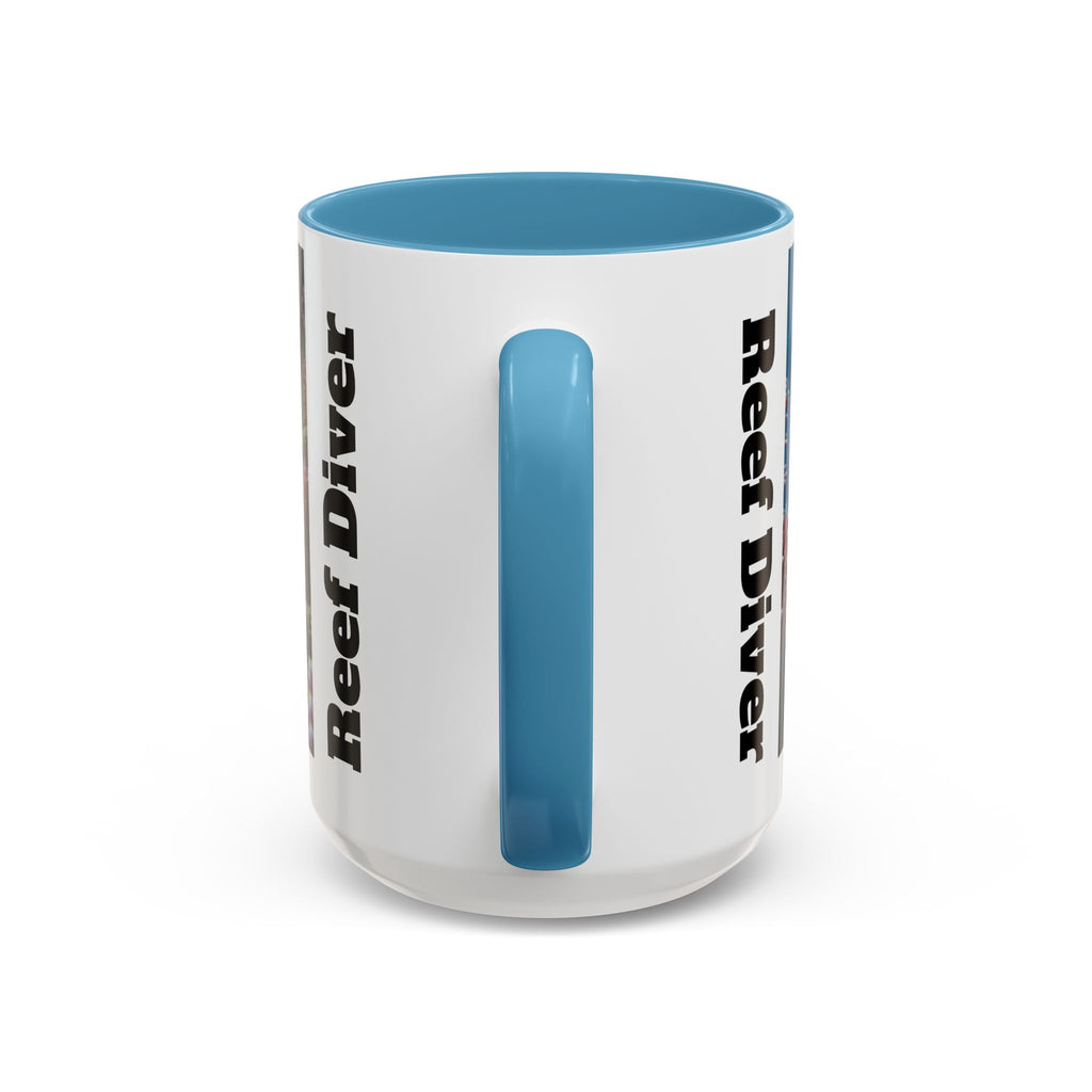 Reef Diver Accent Coffee Mug – Scuba Ocean Underwater Scene (11/15oz)