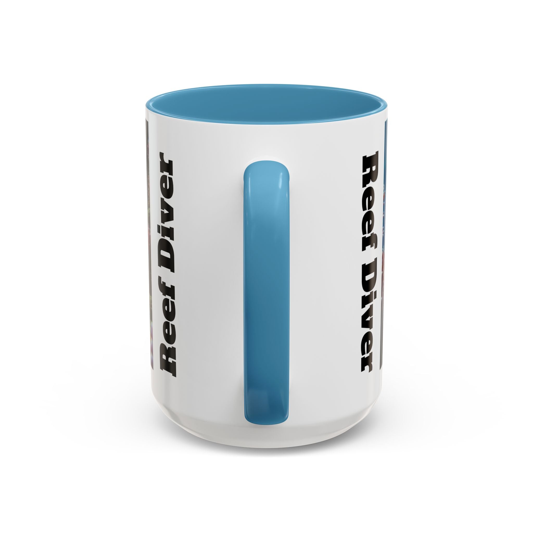 Reef Diver Accent Coffee Mug – Scuba Ocean Underwater Scene (11/15oz)