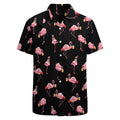LEOPOM Flamingo Hawaiian Shirt Mens Button Up Flamingo Shirts Funky Short Sleeve Hawaiian Animal Shirt Pink XL