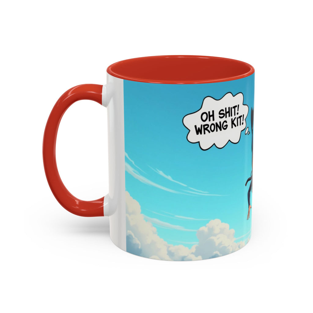 Skydiver Coffee Mug — Funny "Oh Shit! Wrong Kit!" Aviation Mug