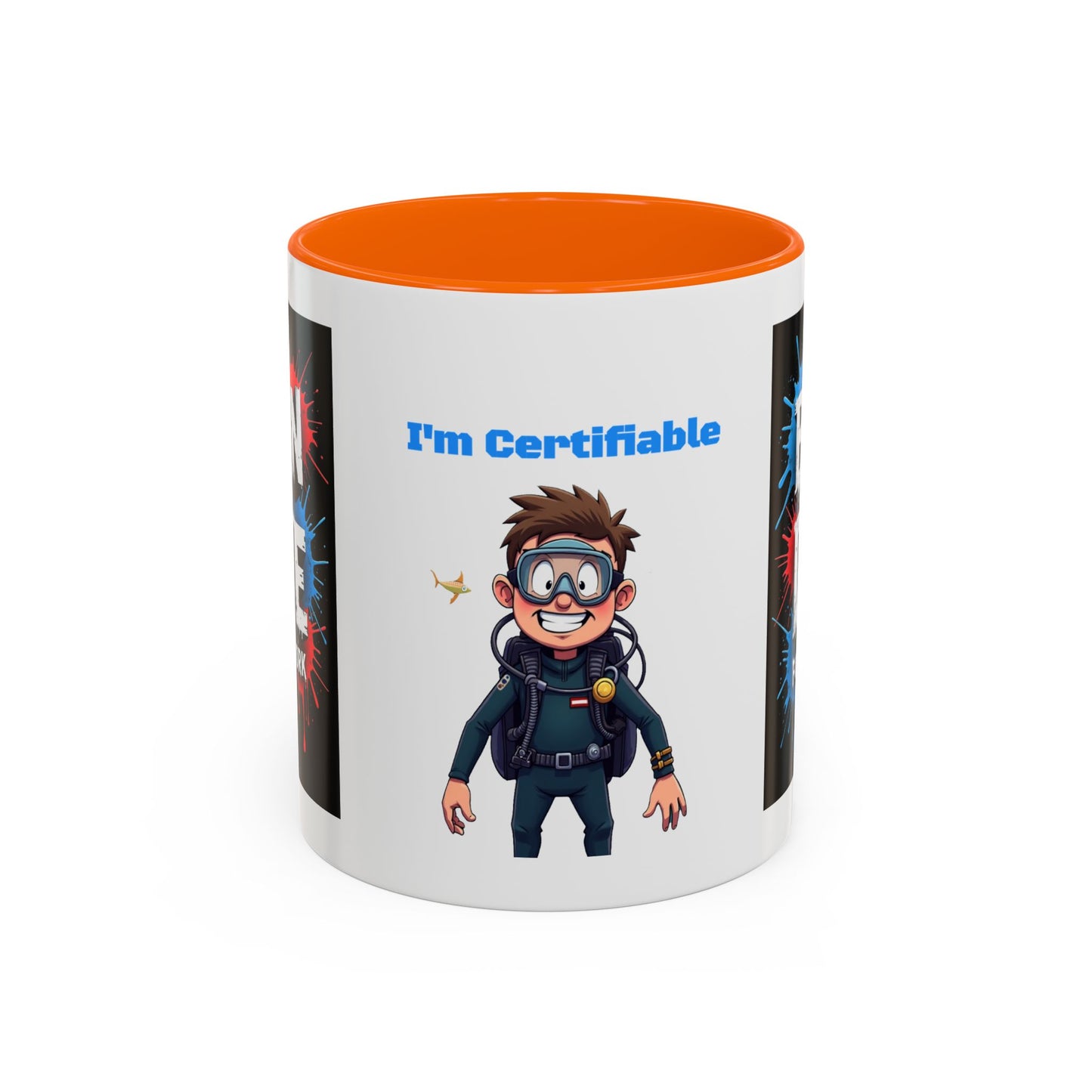 Born to Dive Coffee Mug - 'I'm Certifiable' Scuba Diver Accent Mug (11/15oz)