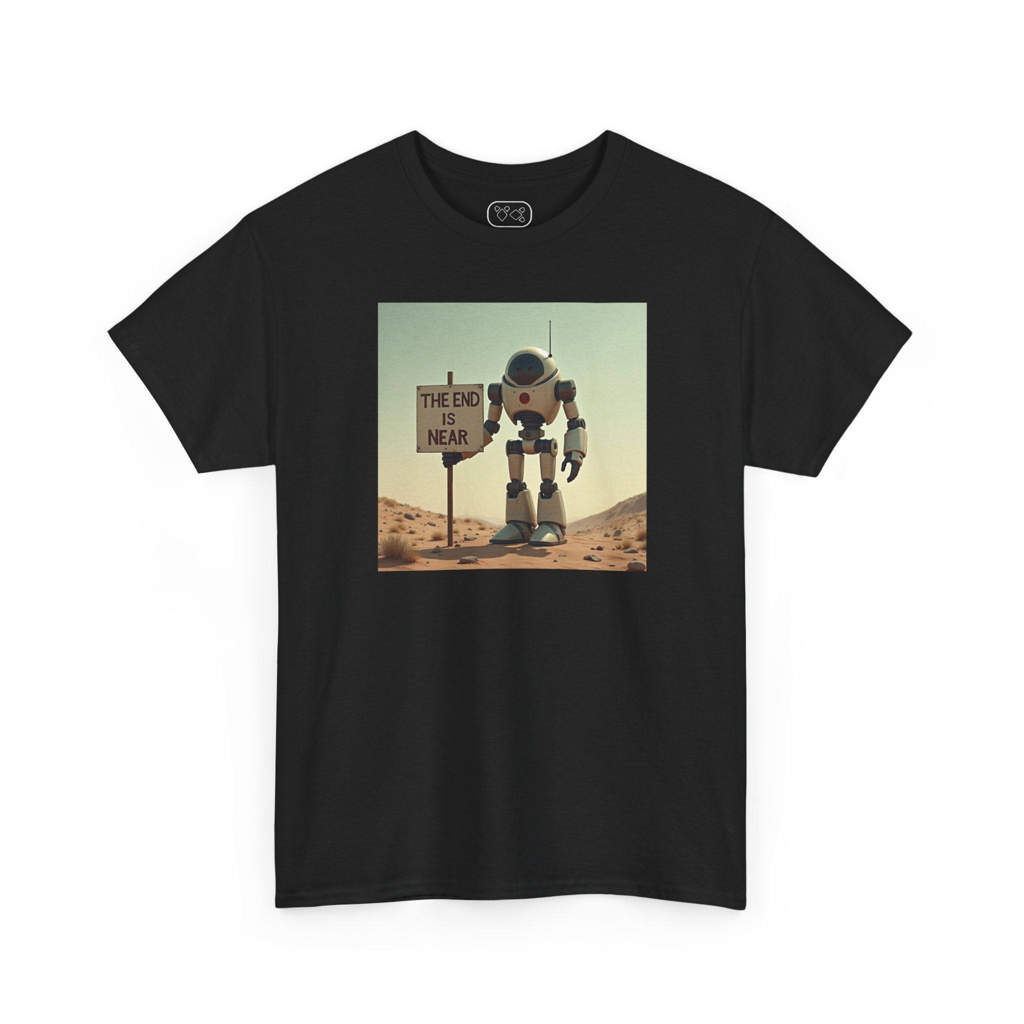 Robot Graphic Tee "The End Is Near" - Retro Sci‑Fi Vintage Tee